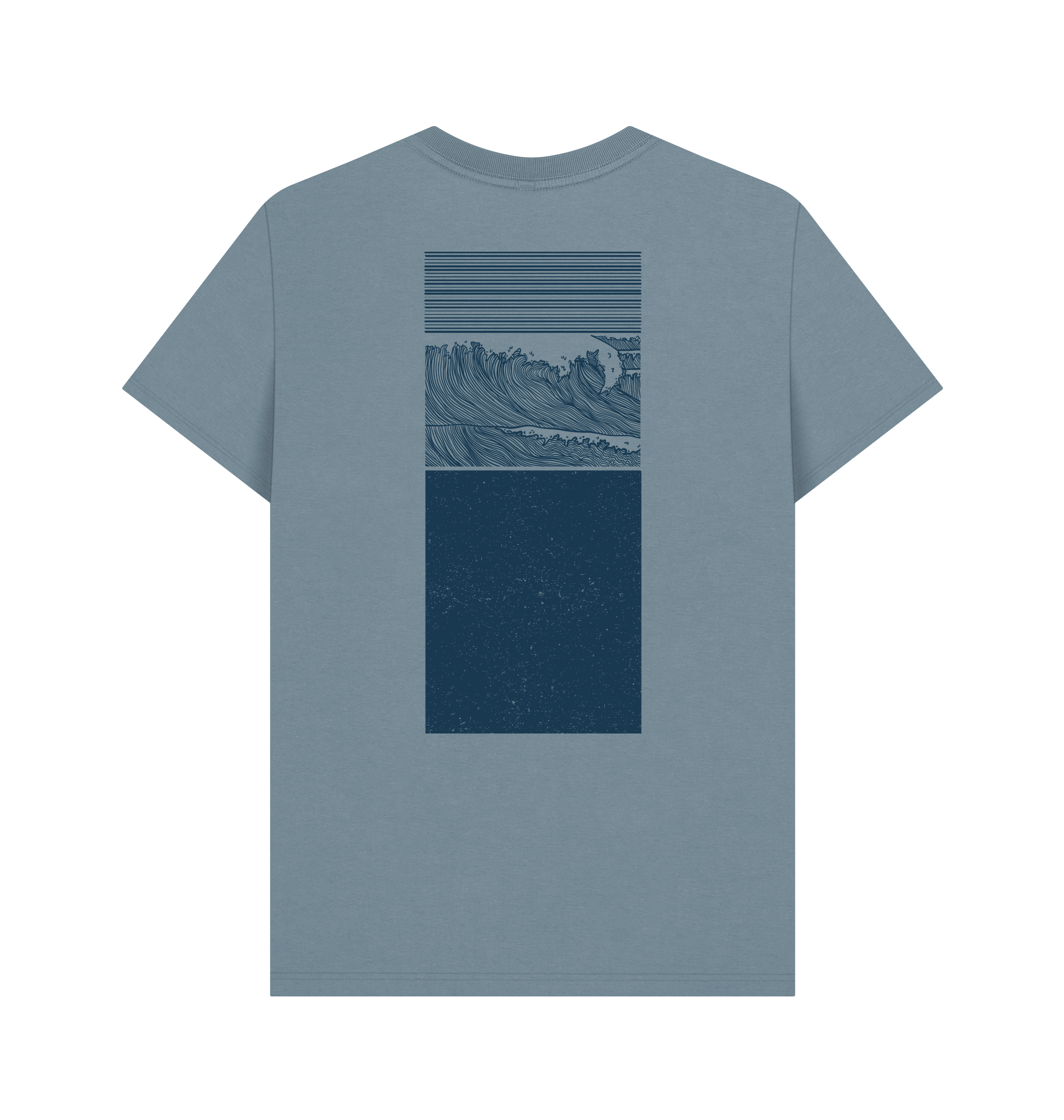 Stone Blue Printed T-shirt Back