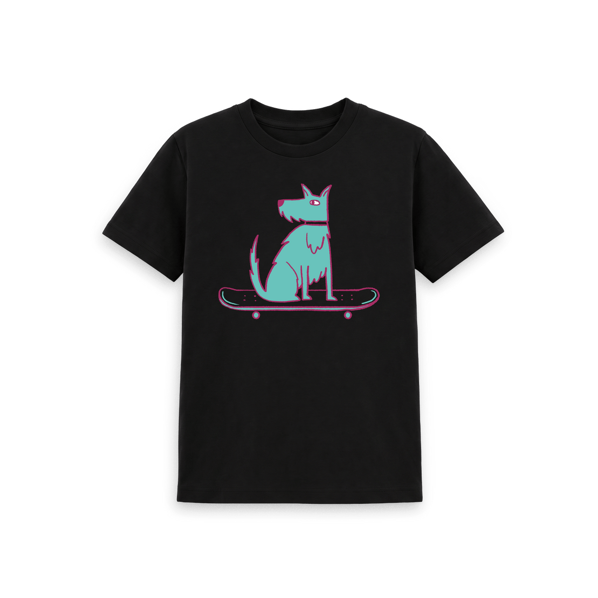 Black Printed Kids T-Shirt Front