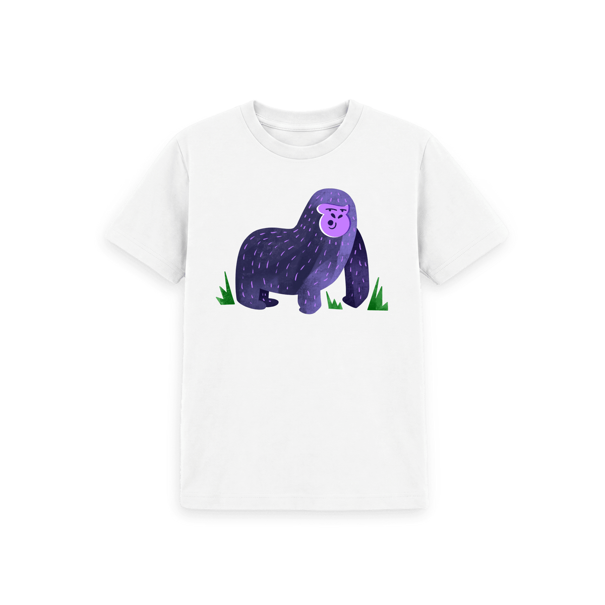 White Printed Kids T-Shirt Front