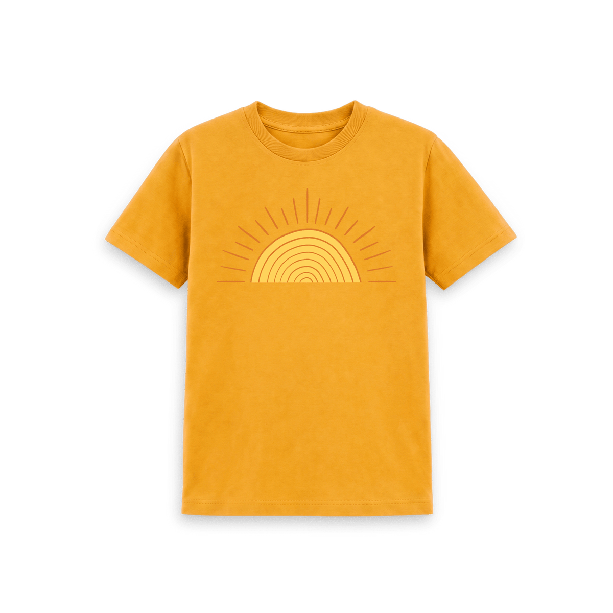 Mustard Printed Kids T-Shirt Front