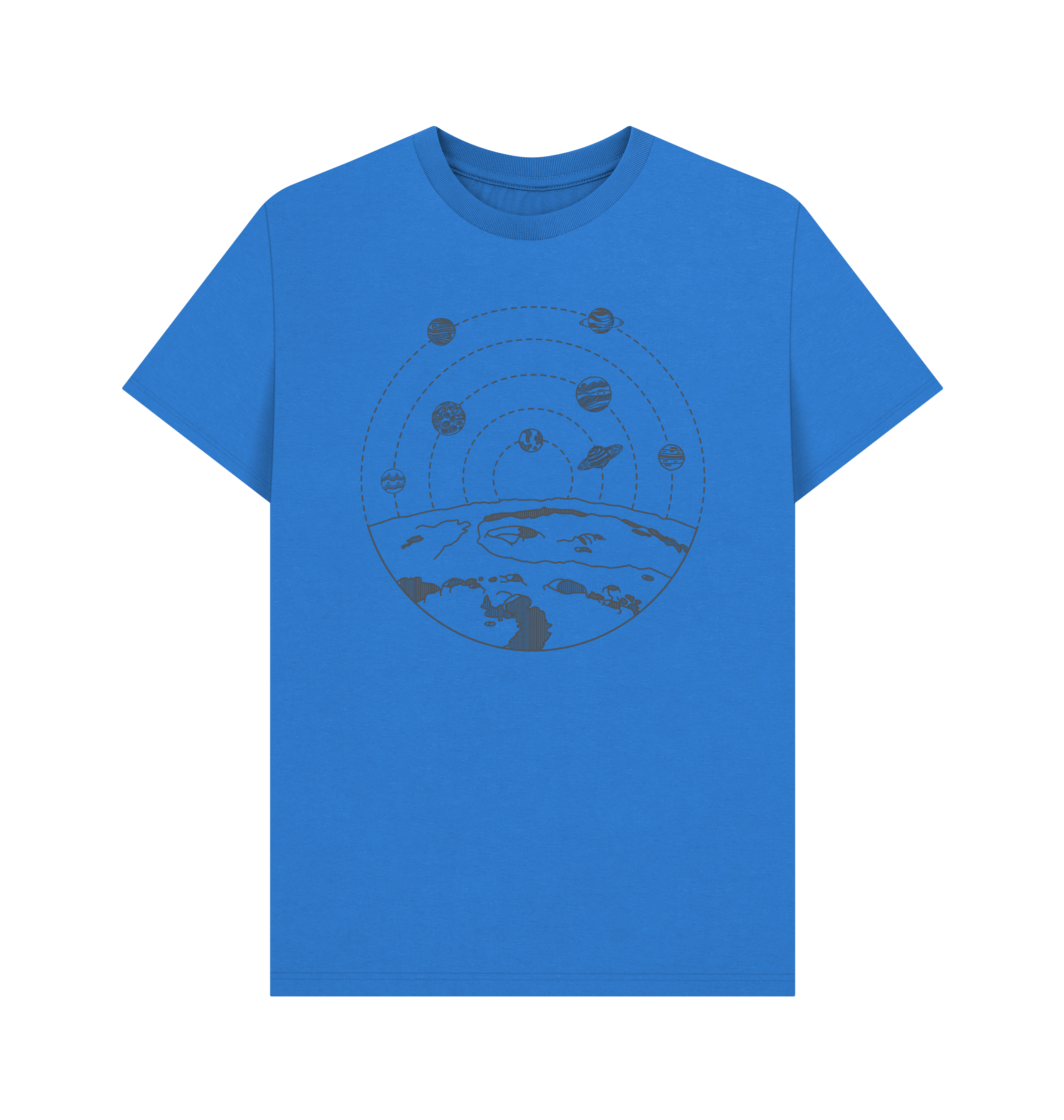 Bright Blue Printed T-shirt Front