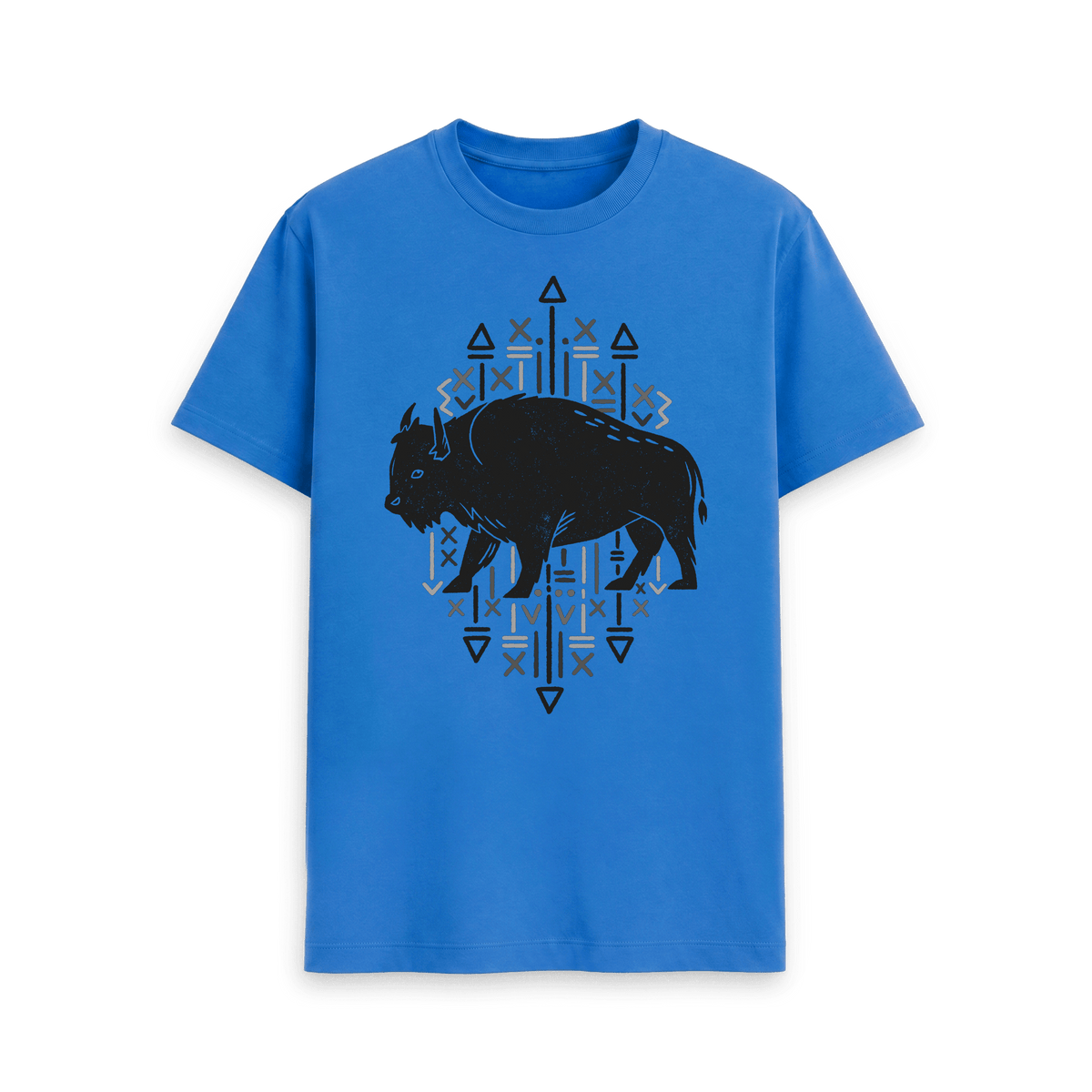Bright Blue Printed T-shirt Front