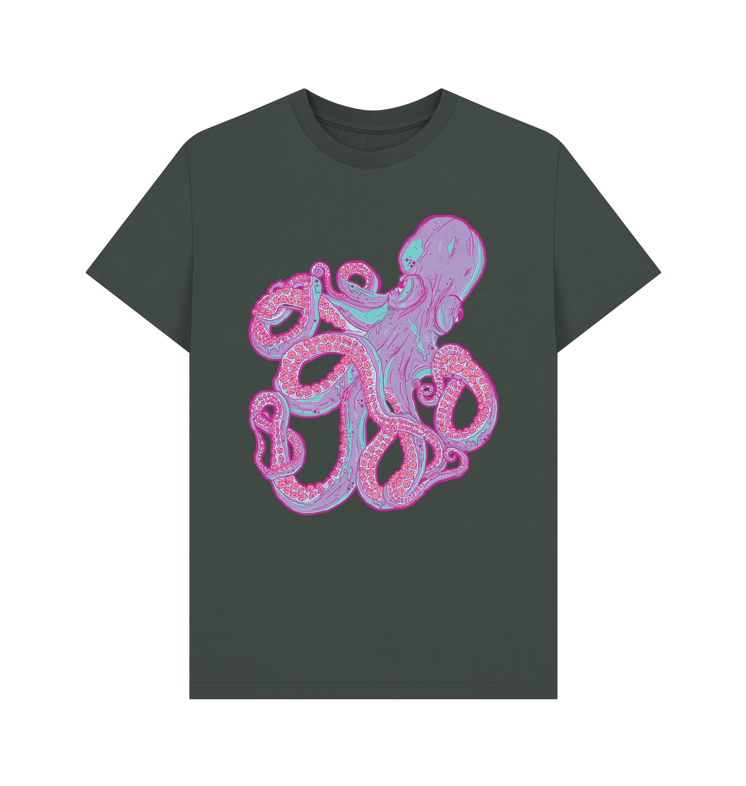 Dark Grey Printed T-shirt Front