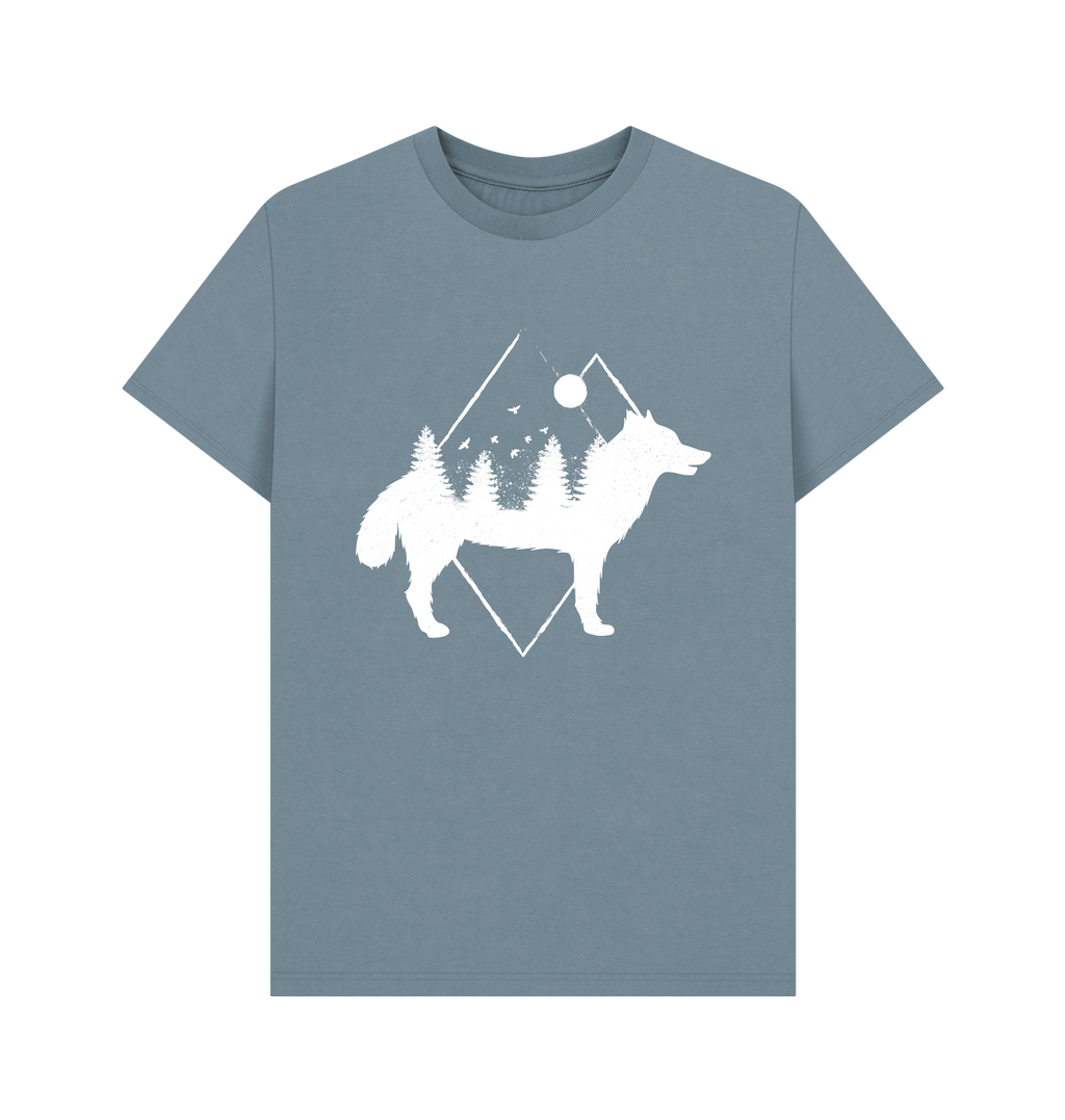 Stone Blue Printed T-shirt Front