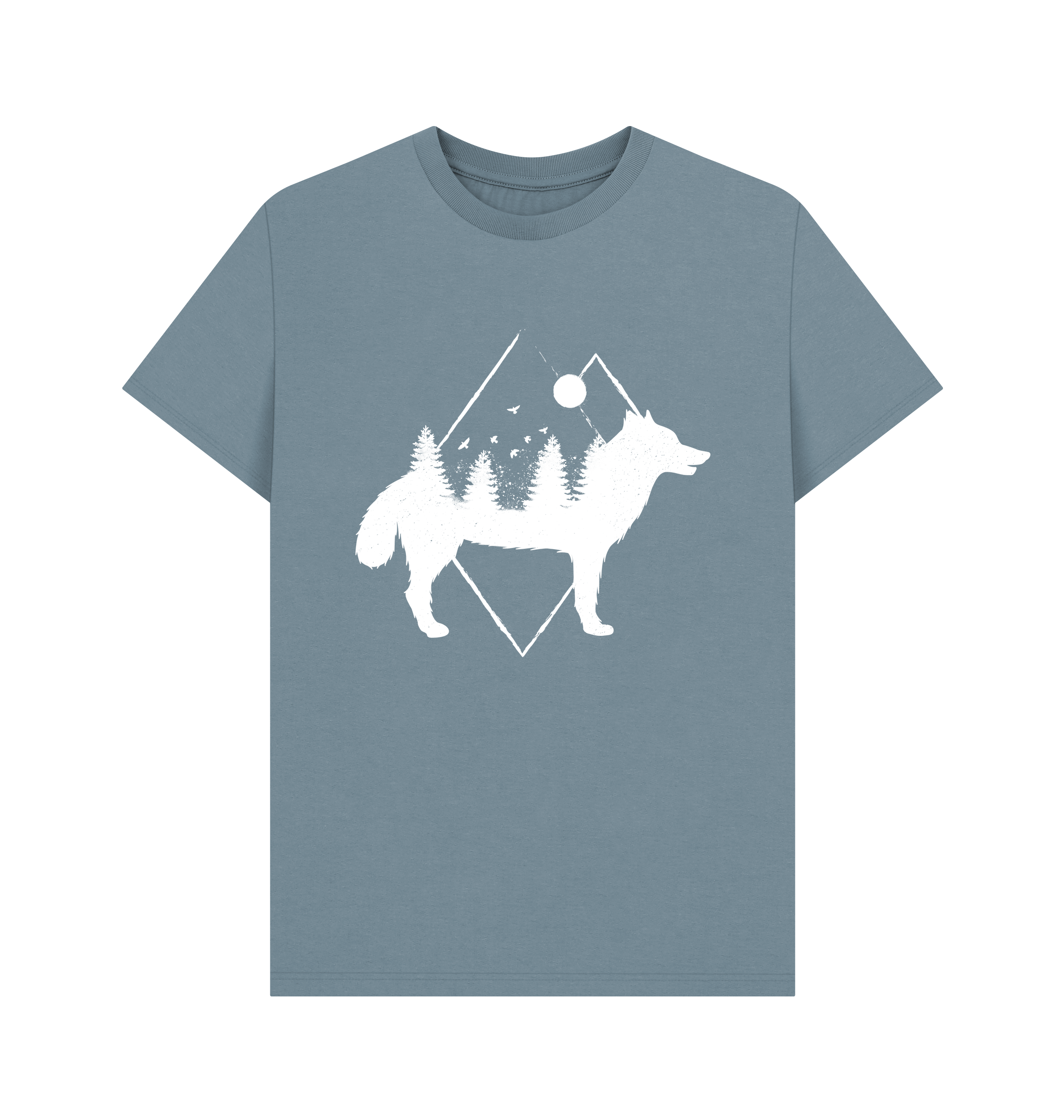 Stone Blue Printed T-shirt Front