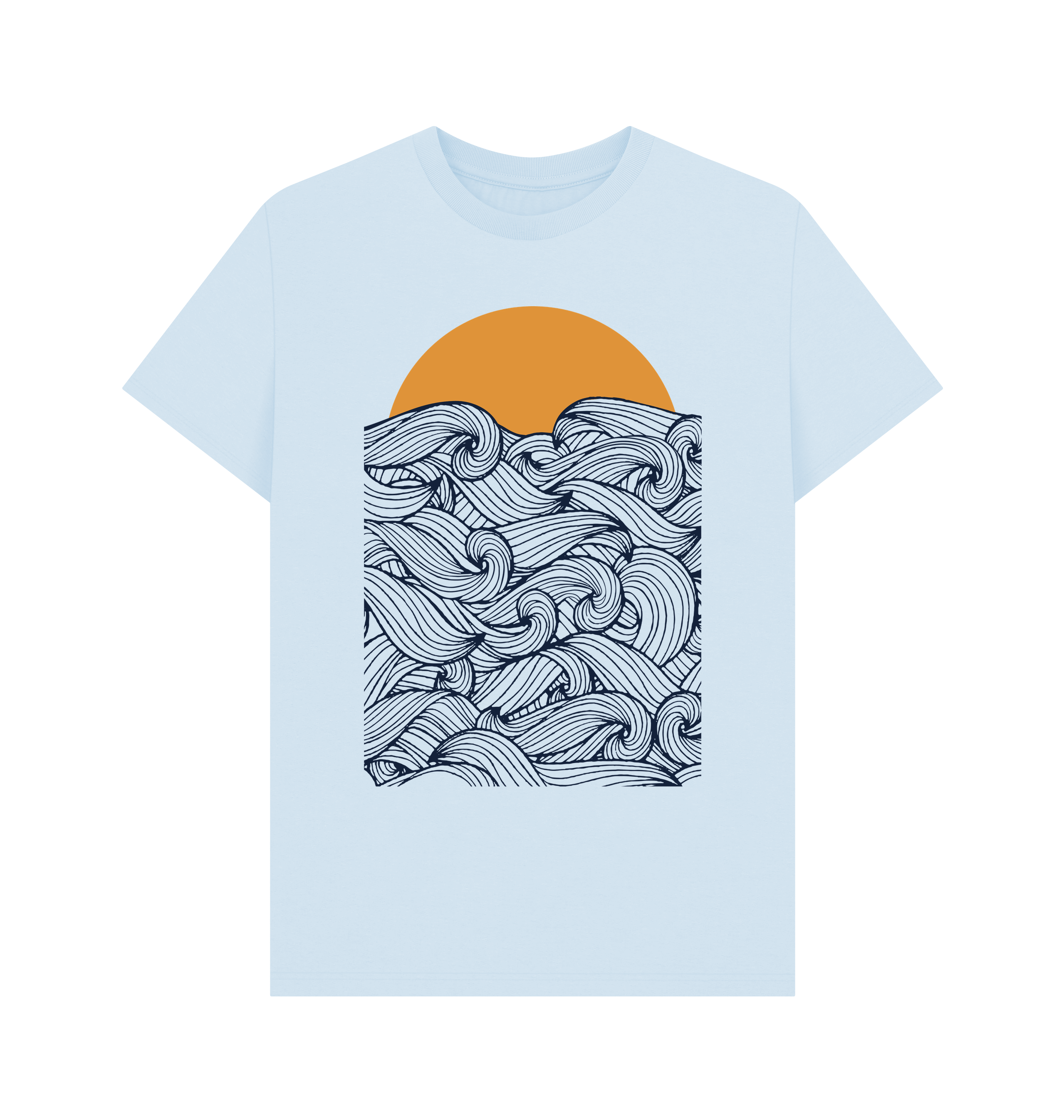 Sky Blue Printed T-shirt Front
