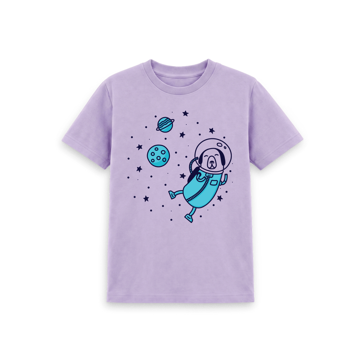 Soft Lilac Printed Kids T-Shirt Front