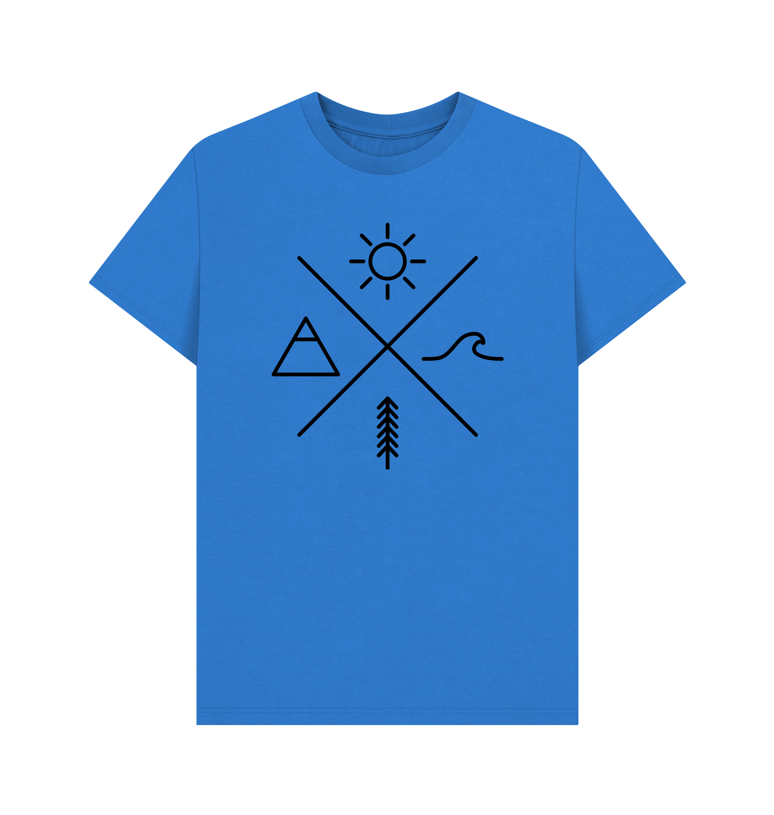 Bright Blue Printed T-shirt Front