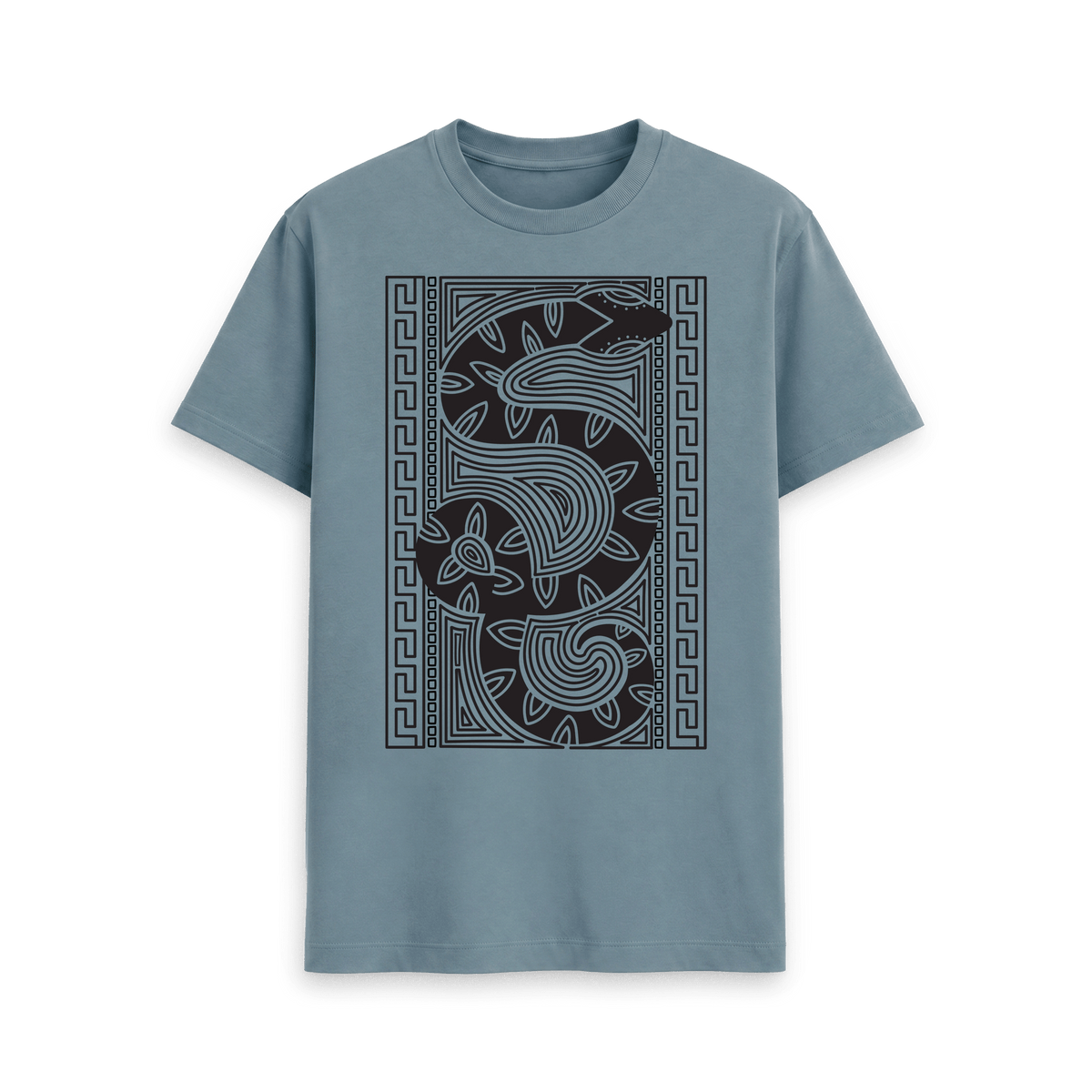 Stone Blue Printed T-shirt Front