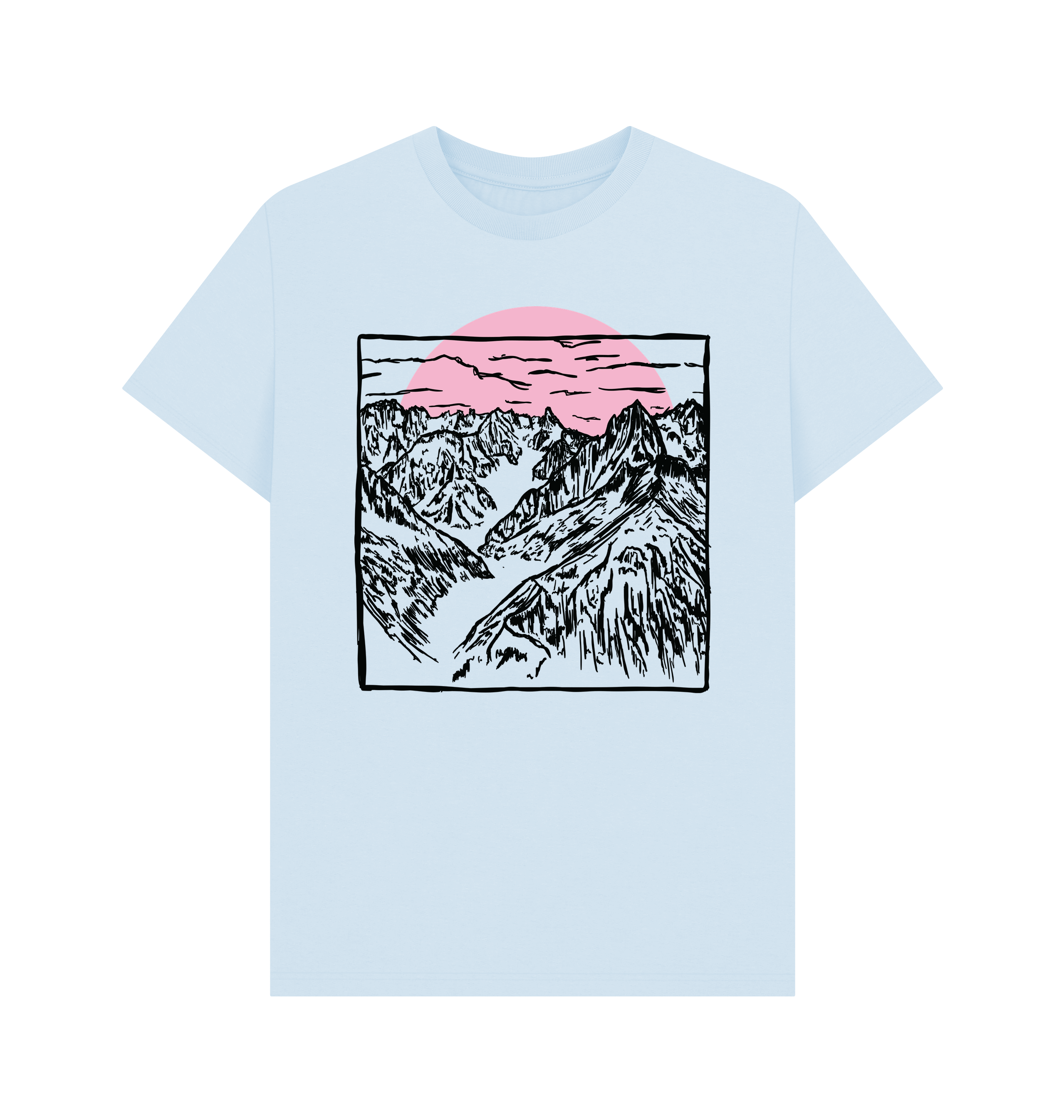 Sky Blue Printed T-shirt Front
