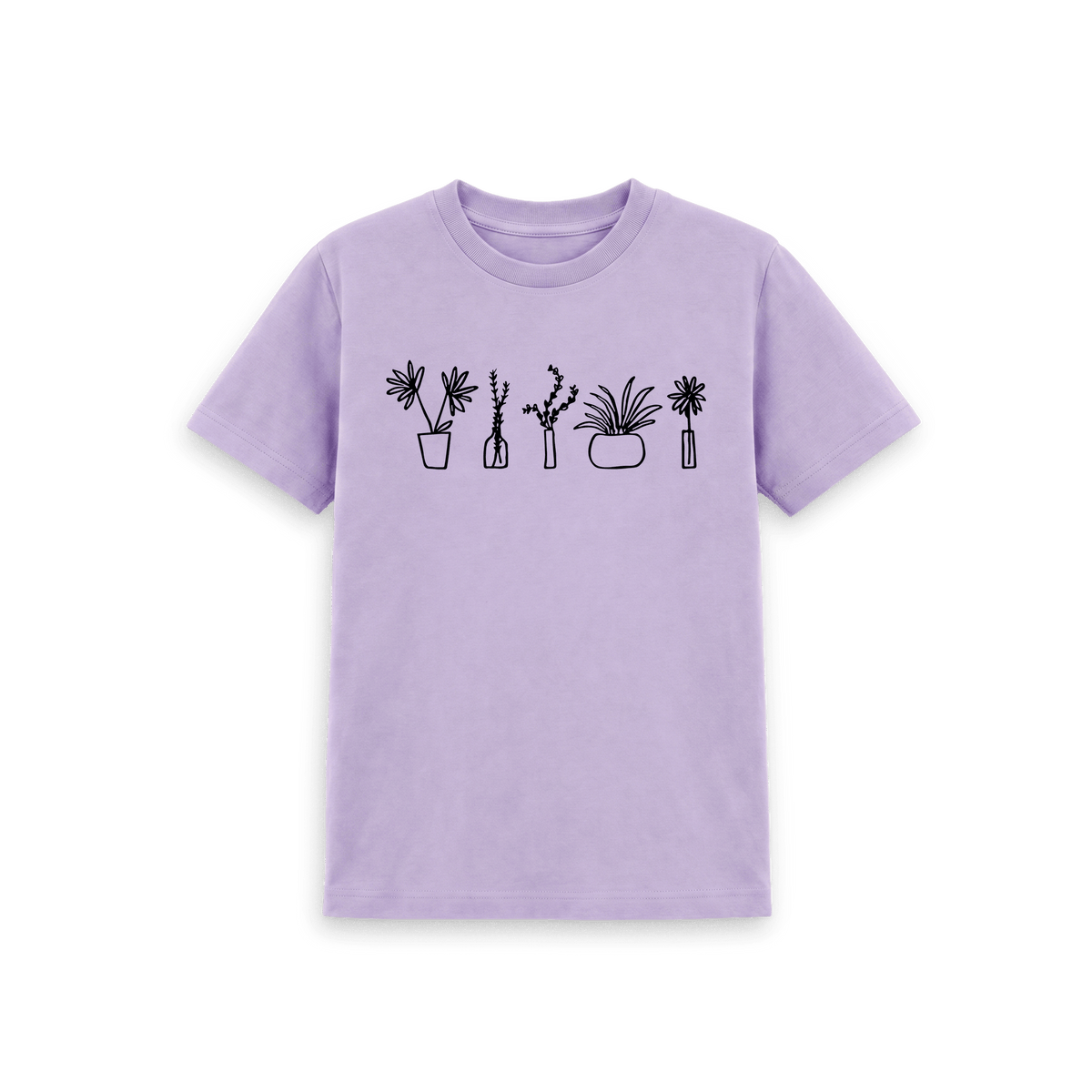 Soft Lilac Printed Kids T-Shirt Front