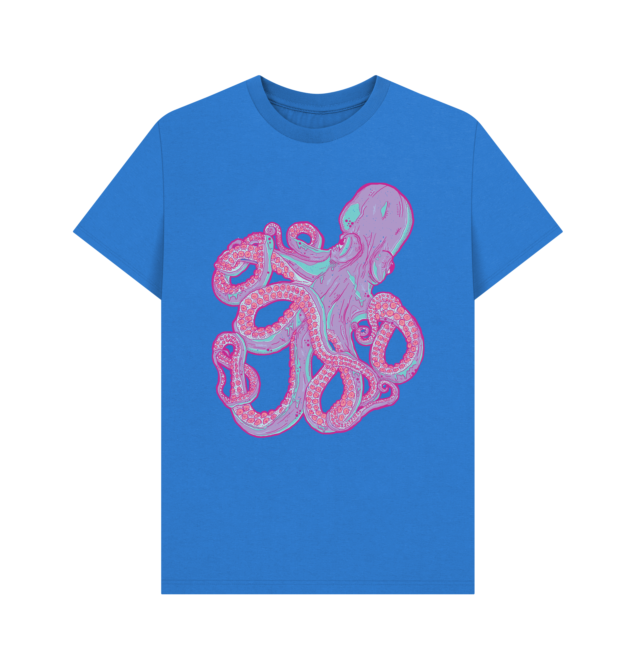 Bright Blue Printed T-shirt Front